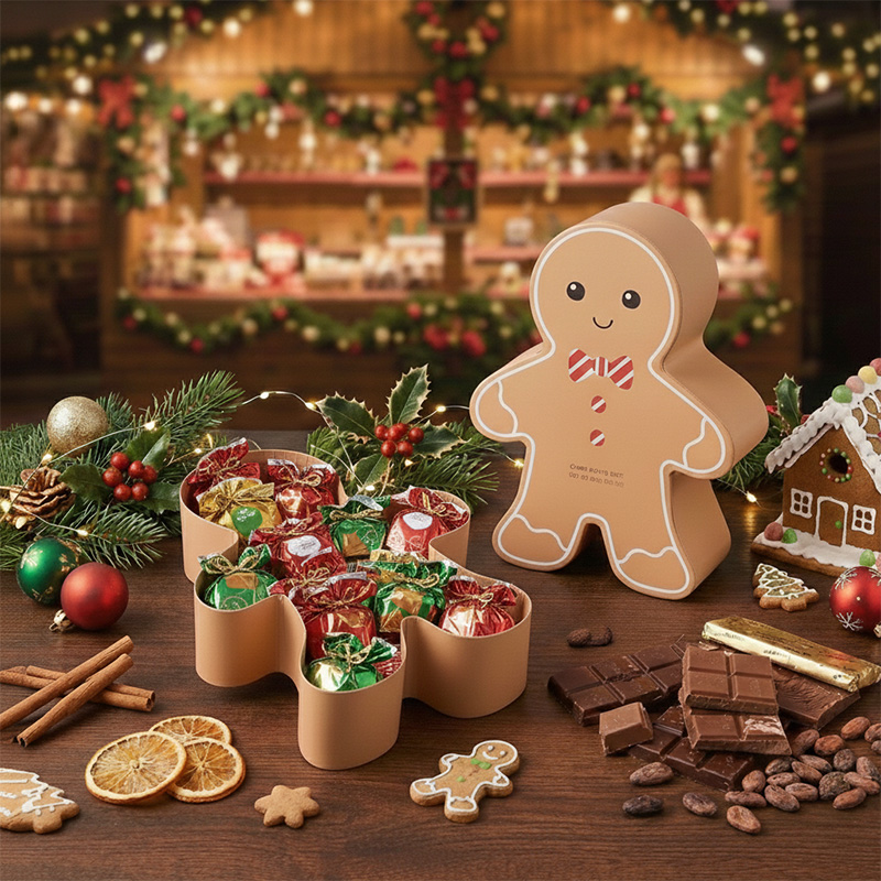 Christmas Gingerbread Man Chocolate Gift Box for holiday